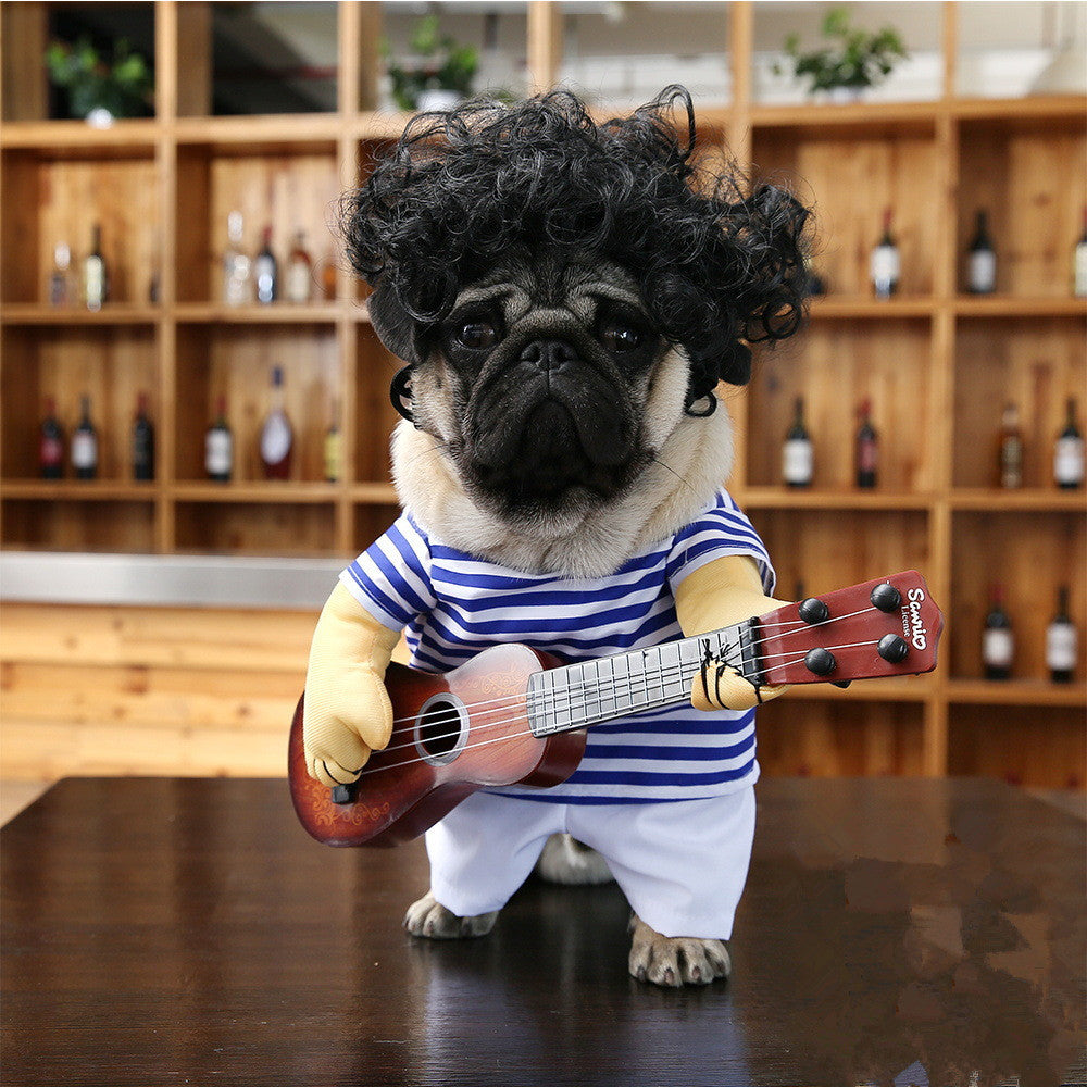Pet dog guitarist dress 14821664725638