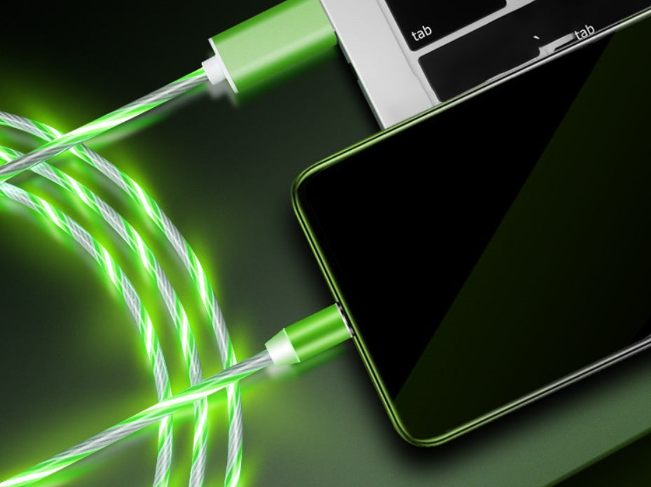 Compatible with Apple, Flowing Ligh Magnetic Streamer Data Line Cable for Iphone Android Typec - 图片 17