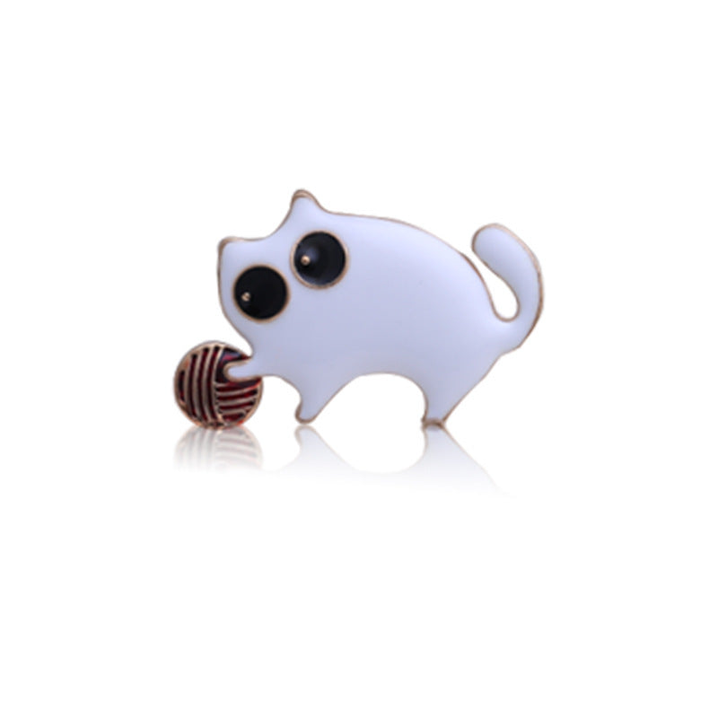 Fashionable high-end enamel dripping cat brooch 1486222618492