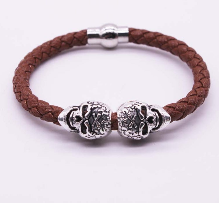 Explosion bracelet Punk style popular vintage braided skull bracelet 1486699795096