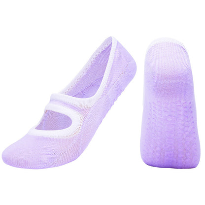 Open-back non-slip gym indoor floor socks 1488290413028