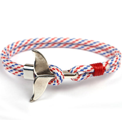 Anchor whale tail umbrella rope handmade couple bracelet 1489943500782