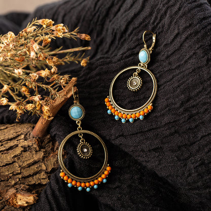 Fashion round wooden bead earrings 1491121806602