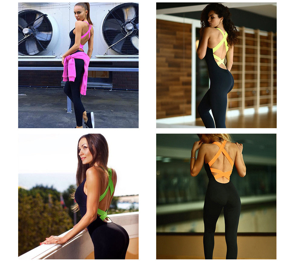Workout Tracksuit For Women One Piece Sport Clothing Backless Sport Suit Running Tight Dance Sportswear Gym Yoga Women Set 14