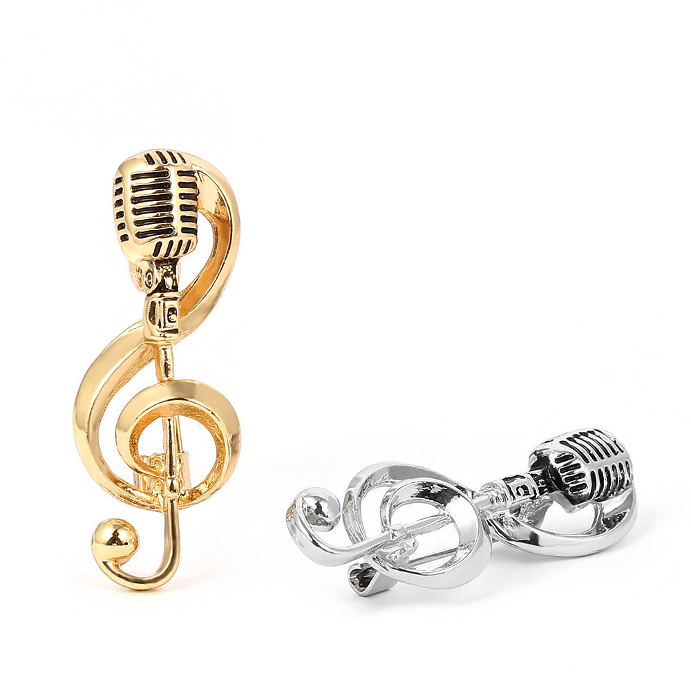 Retro microphone music brooch 1493562984790