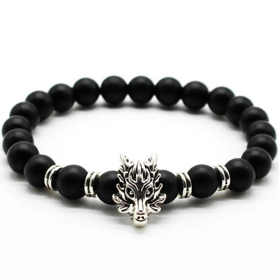 Man's Volcanic Stone Bracelet Longteng Ornaments Bracelet Natural Stone Elastic Bracelet 1495211647339