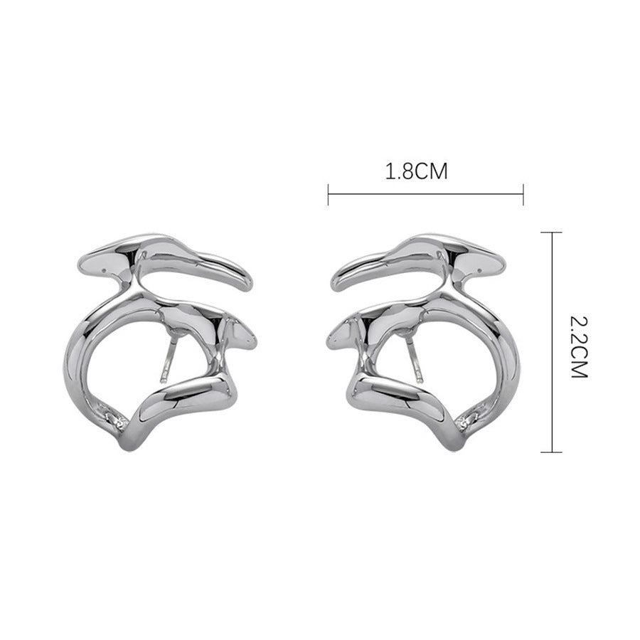Internet Celebrity Irregular Liquid Stud Earrings For Women Simple 149fa249 a922 4c9e 8a84 d541e22fdcdf