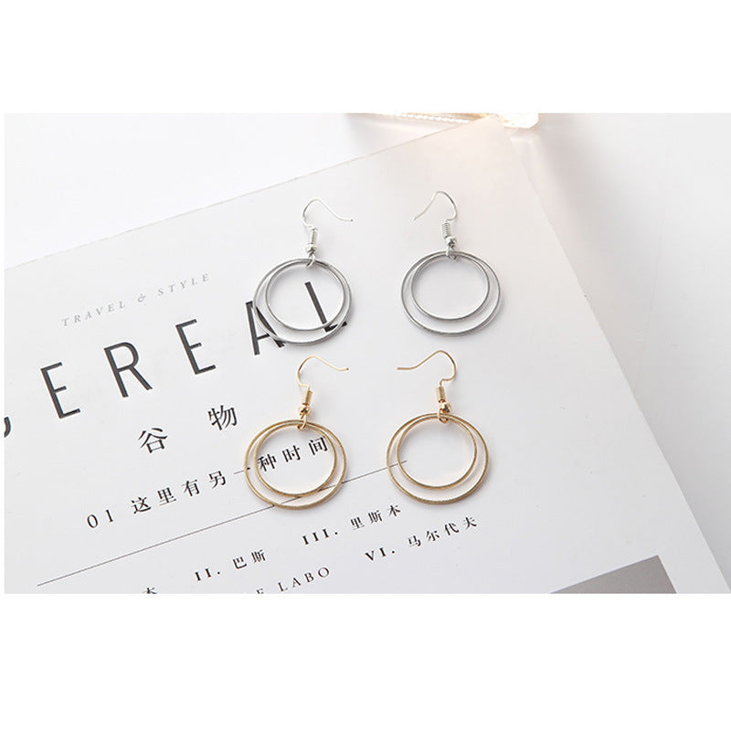 Metal Double-layer Geometric Small Circle 14abefc6 489f 4041 8205 6b7c129164b7