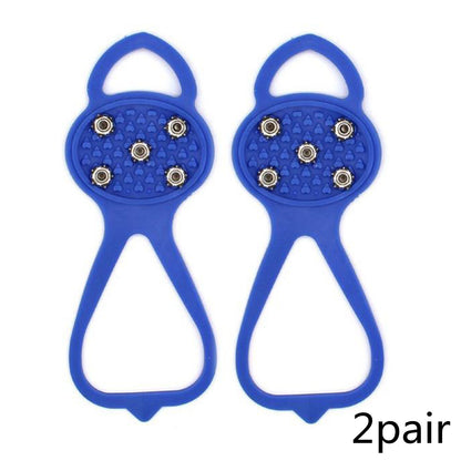 Unisex Men 5 Teeth Ice Gripper For Shoes Crampons Ice Gripper Spike Grips Cleats For Snow Studs Non-Slip Climbing Hiking Cove