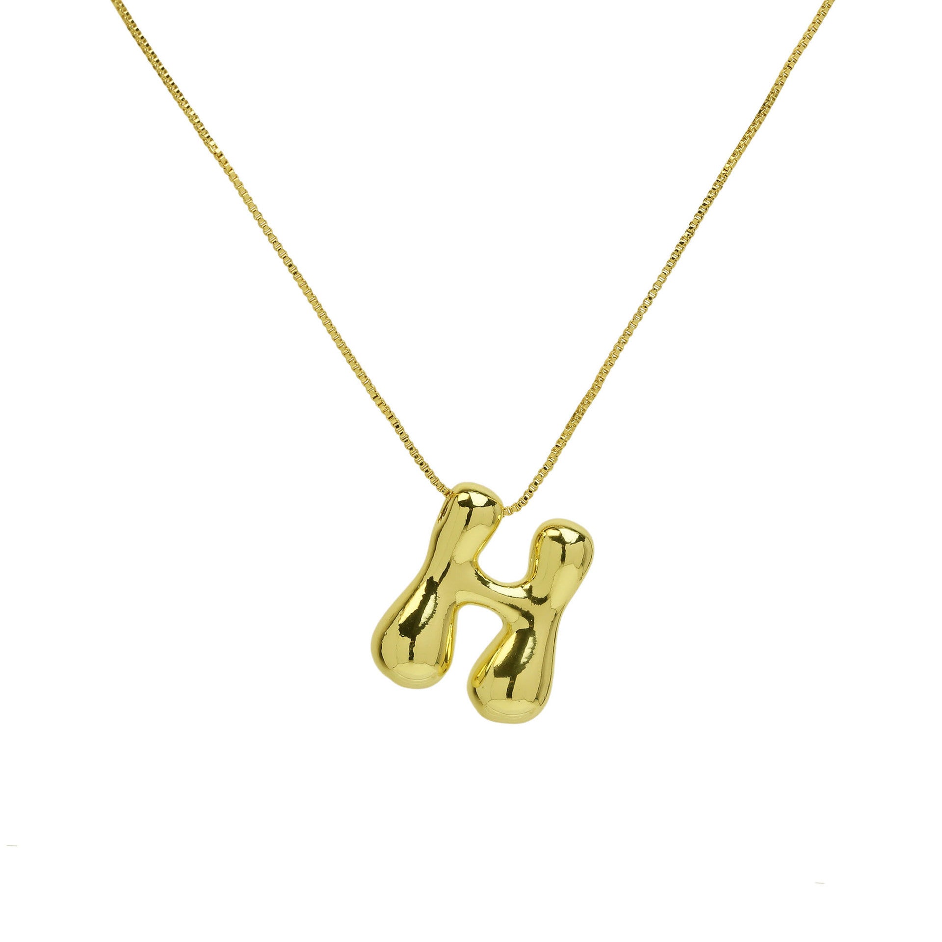 Brass Glossy Balloon English Letter Pendant Necklace 14ff312f 6ab7 4e43 bca2 d287071f3c6d