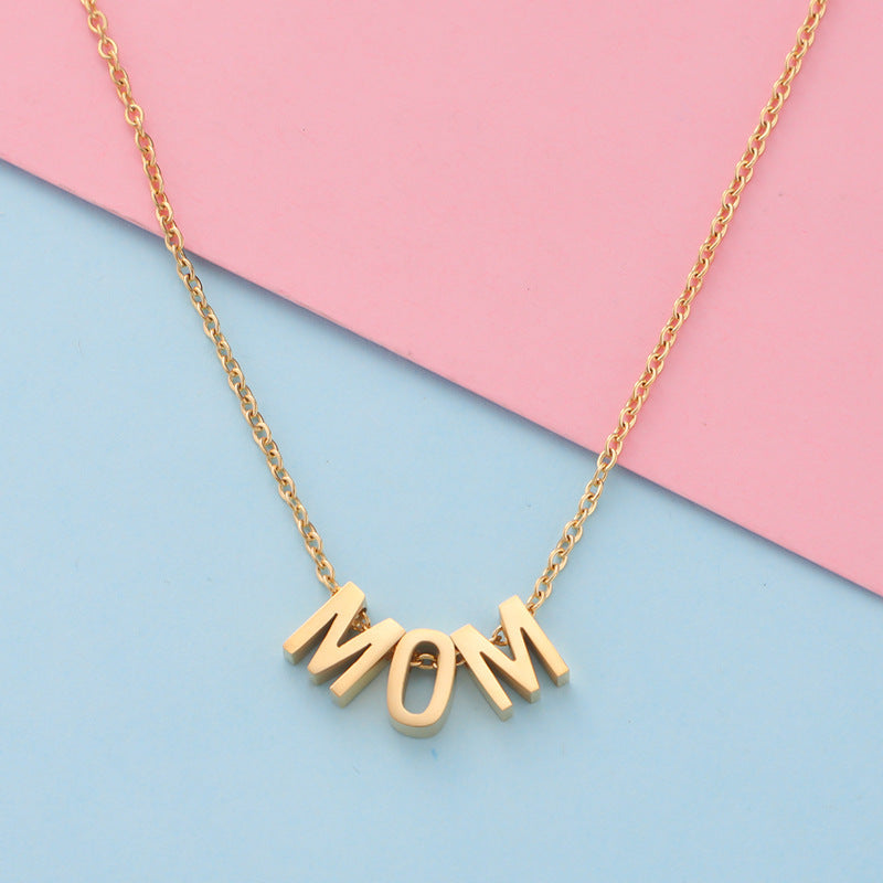 Mirror Fine Throw MOM Letter Pendant Necklace 150f089e b02f 4e9b 931e 02c280704bee