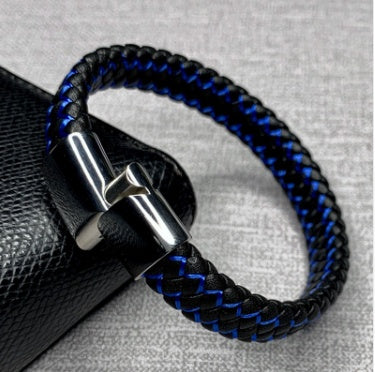 Bracelet foreign trade e-commerce trend tide section does not package explosion models men's bracelets microfiber leather bra
