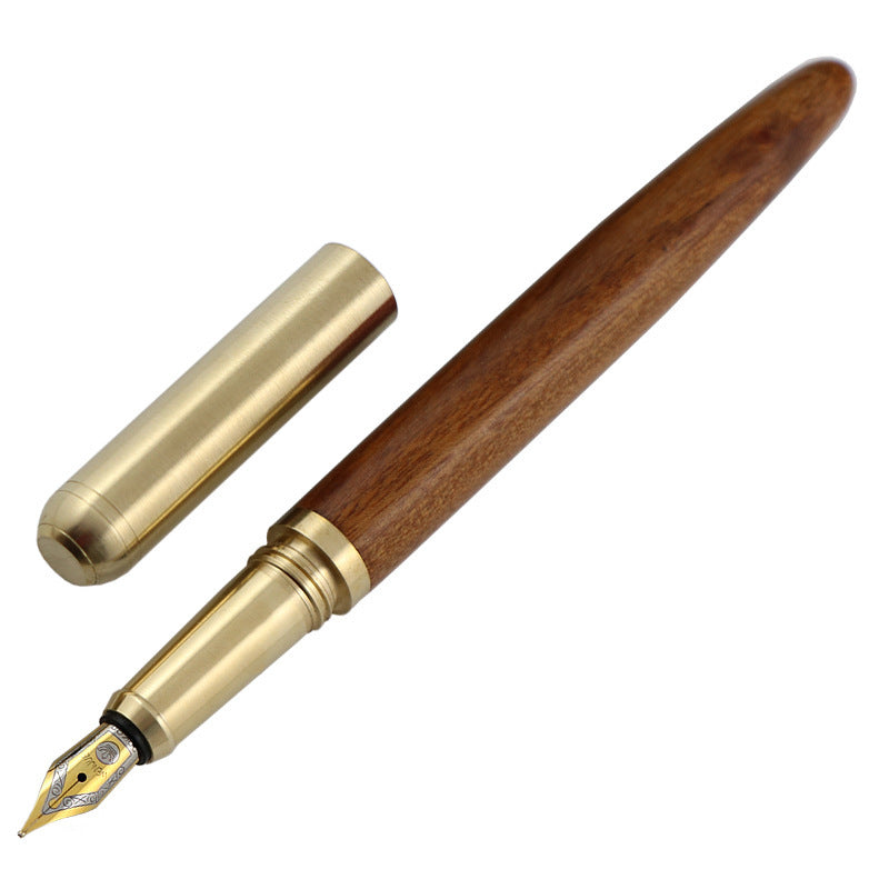 African Rosewood Vintage Brass Wood Fountain Pen - 图片 7