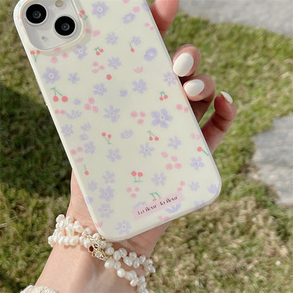 Double-layer Printing Small Purple Flower Phone Case - 图片 3