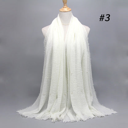 Cotton and linen crumpled monochrome scarf 1517635157274
