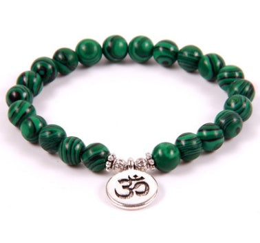 Amazon Hot Explosion Natural Malachite Beaded Bracelet Lotus Buddha Head OHM Yoga Pendant Bracelet 1518512766794 c79a9539 8d2