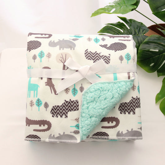 Baby thick double-layer coral fleece blanket 15226722925943