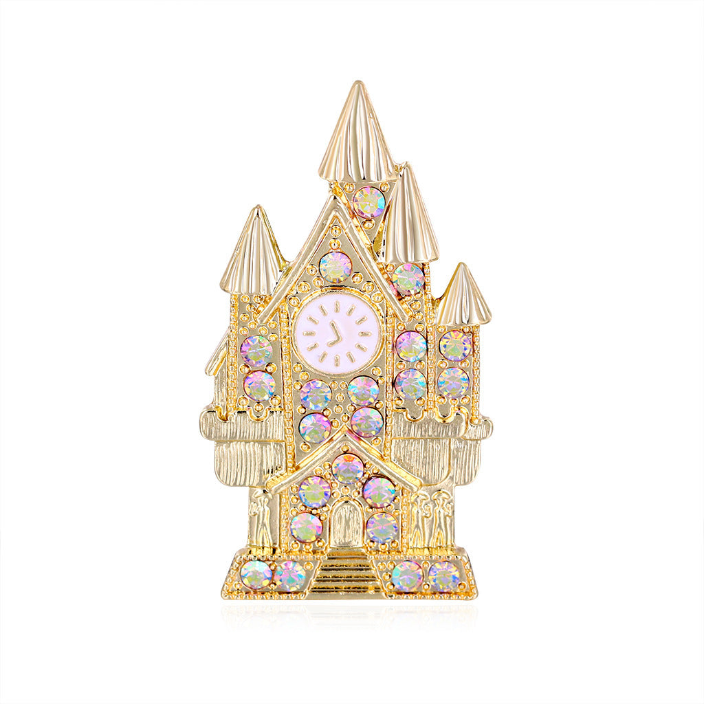 Fashion Creative Castle Alloy Diamond Brooch 1522af7d 8c2b 49b5 85a3 c572942dd5d7