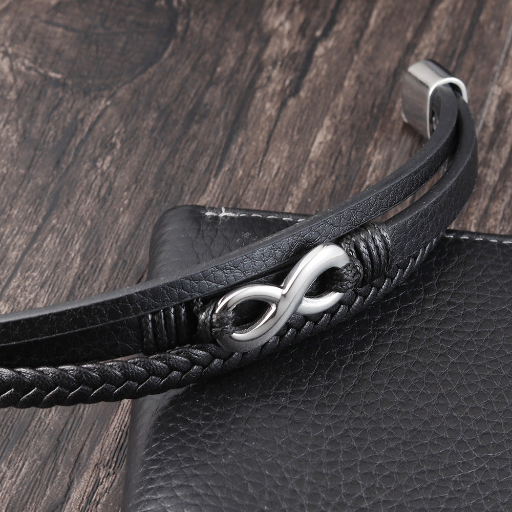 Woven multilayer leather bracelet 15269902157612