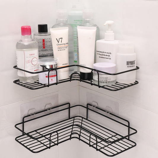 Bathroom Shelf Corner Frame Shower Wrought Iron Kitchen Accessories Storage Rack Holder Bathroom Shelves Bathroom Equipment 1