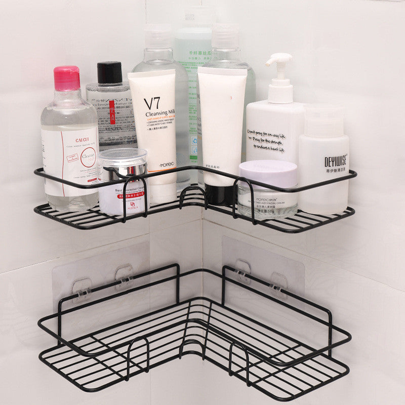 Bathroom Shelf Corner Frame Shower Wrought Iron Kitchen Accessories Storage Rack Holder Bathroom Shelves Bathroom Equipment 1