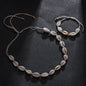 Gold alloy natural shell handmade knotted necklace 152880007440