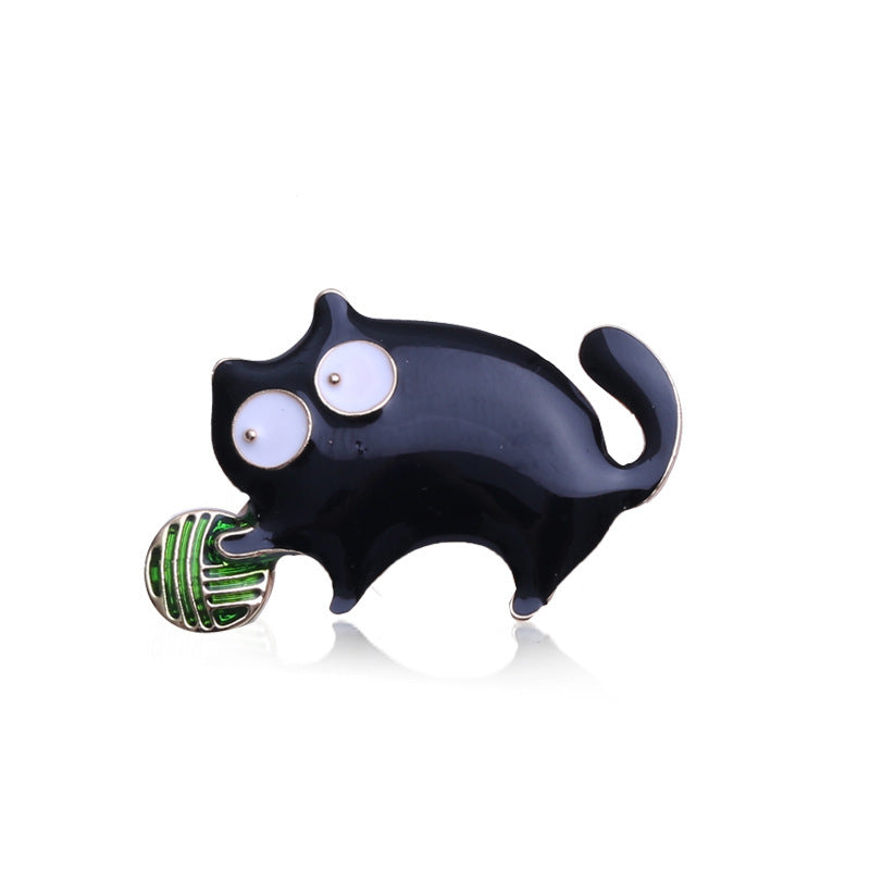 Fashionable high-end enamel dripping cat brooch 1529372133834