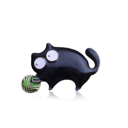 Fashionable high-end enamel dripping cat brooch 1529372133834