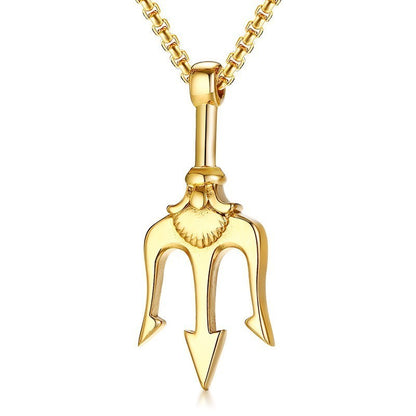 Titanium steel trident necklace 152953884319