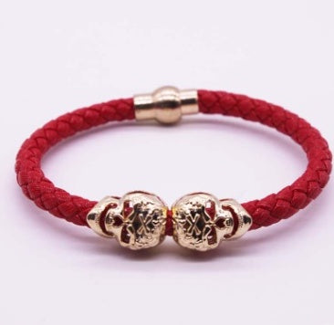 Explosion bracelet Punk style popular vintage braided skull bracelet 1529685008708