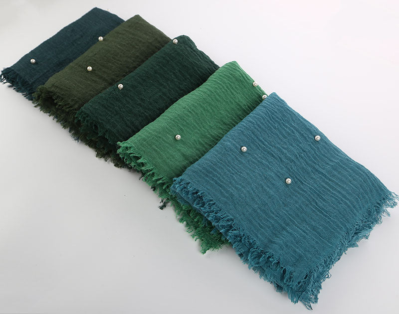 Cotton and linen crumpled monochrome scarf 1530268664776