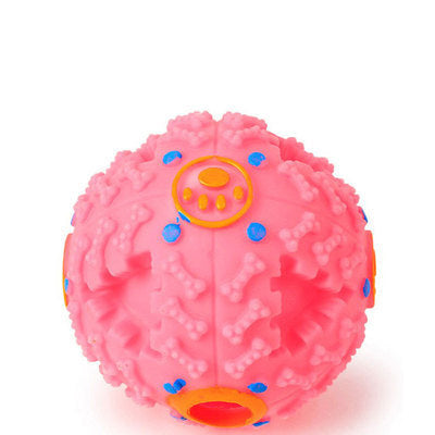 Pet Dog Treat Trainning Chew Sound Food Dispenser Toy Squeaky Giggle Ball 1530555699404
