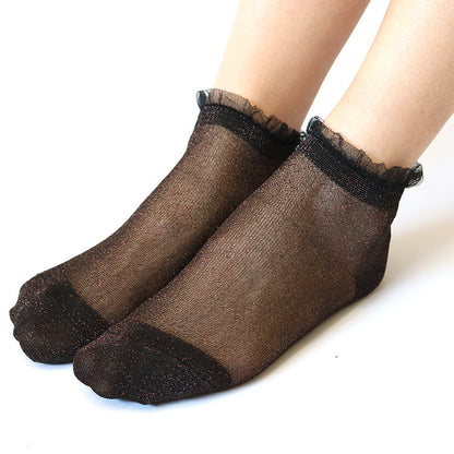 Ladies glitter lace socks 153310922977