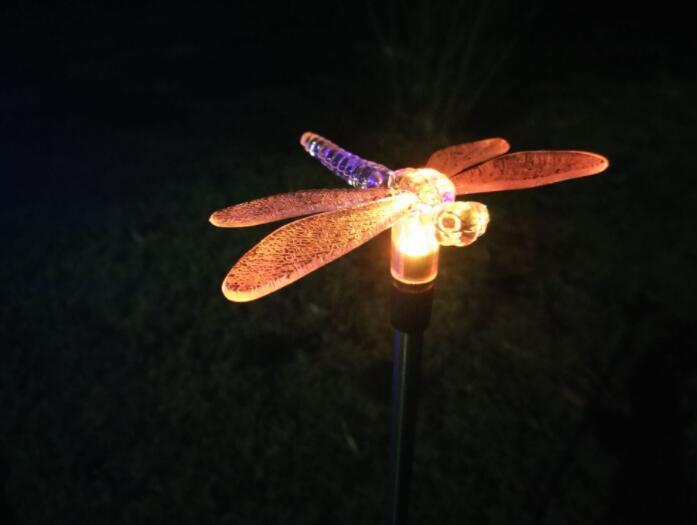 Led Solar Garden Light, Changing Color In The Water Impermeable Outer Dragonfly Butterfly  Bird Road To Garden Solar Led Lawn
