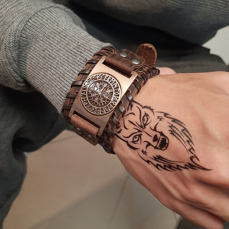 Men's wide leather bracelet 153616417080