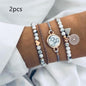 Geometric Creative Hollow Fringed Pine Stone Bracelet Four-piece 1537949898251