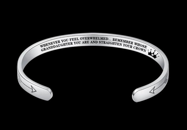 Mantra Bracelet With Quotes Stainless Steel Cuff Inspirational Jewelry Graduation Gift 1539071439597