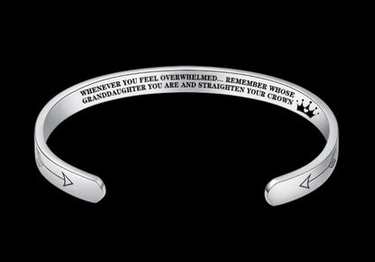 Mantra Bracelet With Quotes Stainless Steel Cuff Inspirational Jewelry Graduation Gift 1539071439597