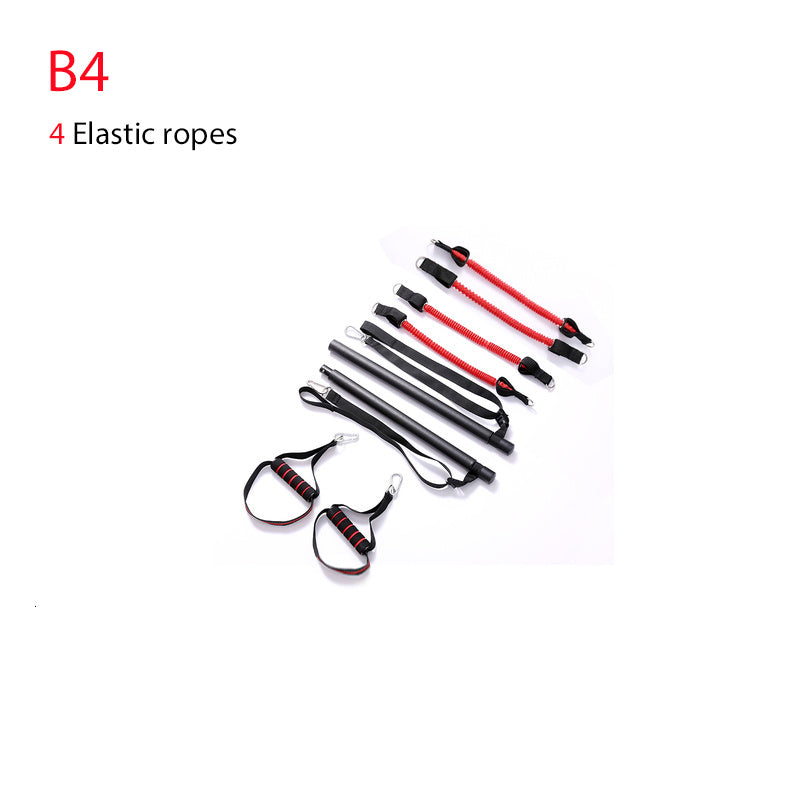 Body Workout Trainer Bar with Resistance Bands Rubber Buckles 153990608925