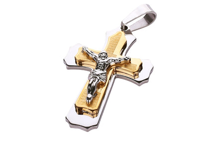 Jesus Bible Scripture Golden Cross Titanium Steel Pendant Necklace 1542347878616 f4742189 9316 452b bcba e580f0374797