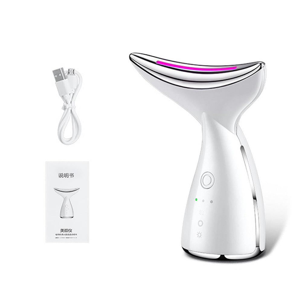 EMS Microcurrent Neck Face Beauty Device With 3 Colors LED Photon Therapy Skin Tighten Reduce Double Chin Face Lifting Device