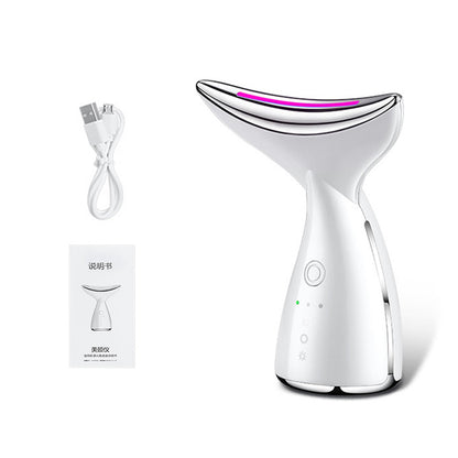 EMS Microcurrent Neck Face Beauty Device With 3 Colors LED Photon Therapy Skin Tighten Reduce Double Chin Face Lifting Device