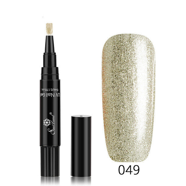 3 In 1 Gel Nail Varnish Pen Glitter One Step Nail Art Gel Polish Hybrid - HD Wireless Product #44