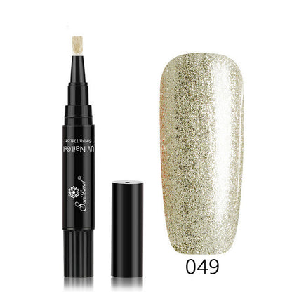 3 In 1 Gel Nail Varnish Pen Glitter One Step Nail Art Gel Polish Hybrid - HD Wireless Product #44