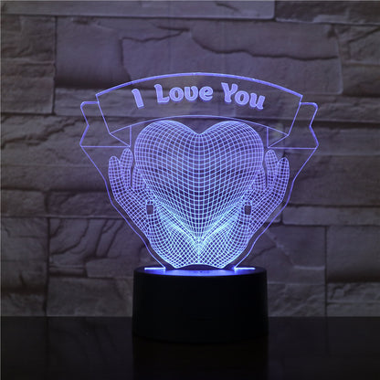 Valentines Day Gift Hands Holding Love 3D Night Light 1557176860050