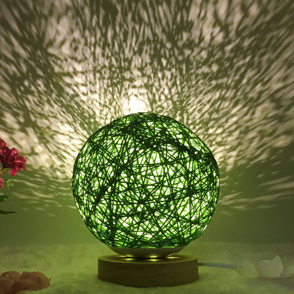 Amazon Hot Selling Creative Linen Table Lamp Novel and Unique LED Intelligent USB7 Color RGB16 Color Remote Control Rattan Ba