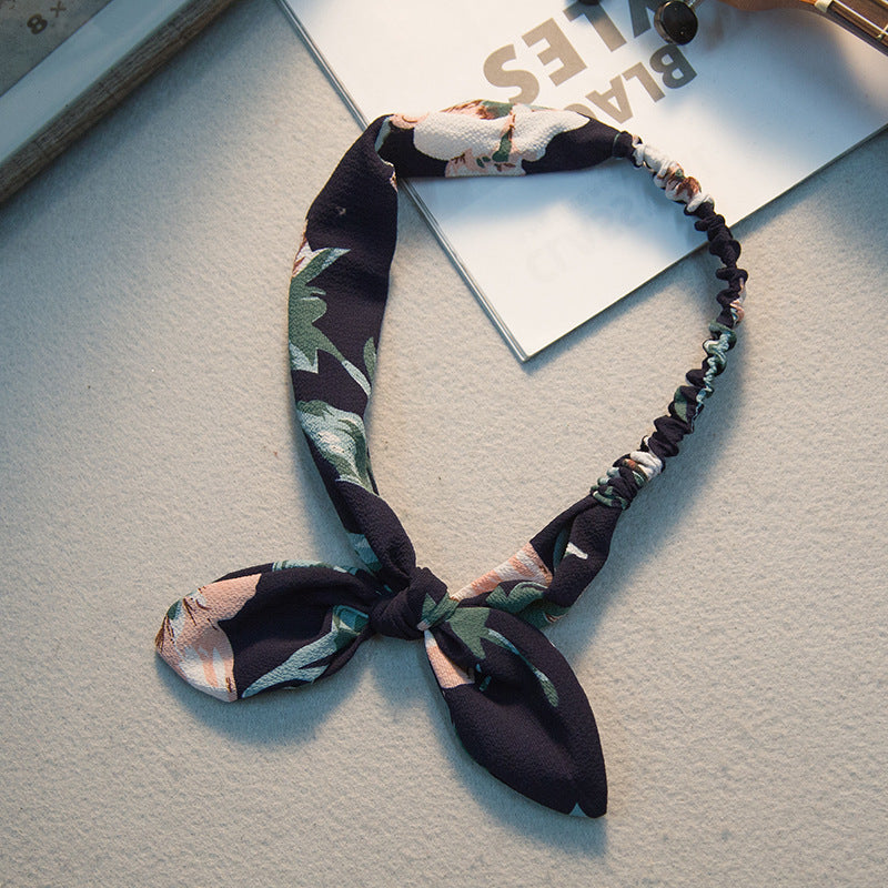 Big bow tie bunny ears headband 155779142073
