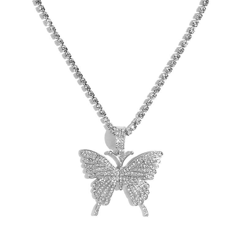 Rhinestone butterfly necklace 1558381015980