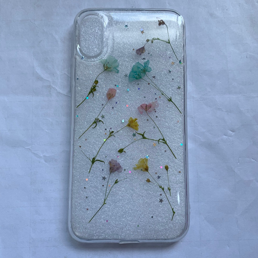 Small floral real flower anti-drop transparent protective cover 1564791358401