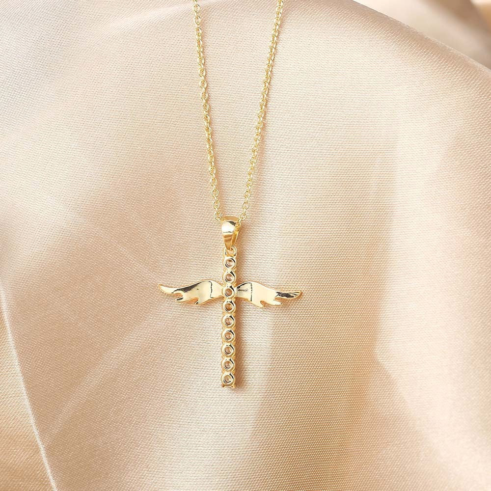 Angel Wings Cross Necklace 1565891776723